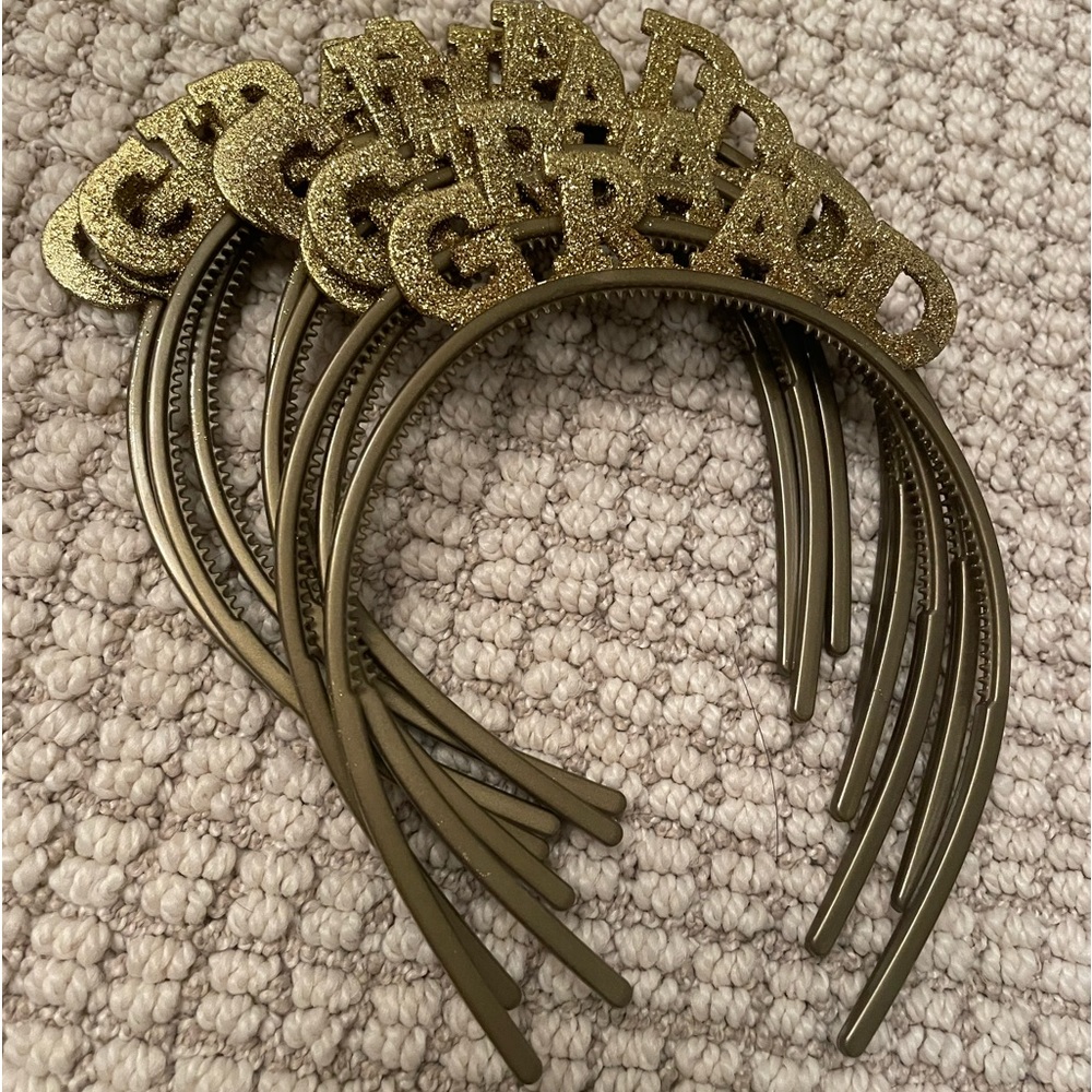 Sparkly graduation party headbands PACK OF 8